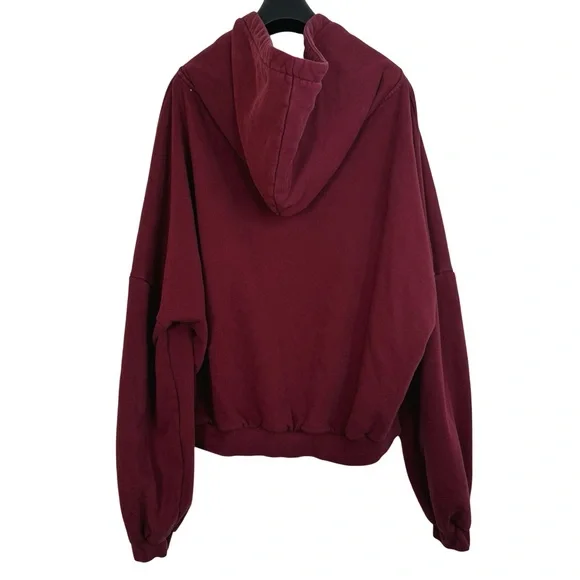 POPFLEX Women's Crimson Red Designer Premium Baggy Hoodie Massive Hood L/XL - Picture 6 of 9